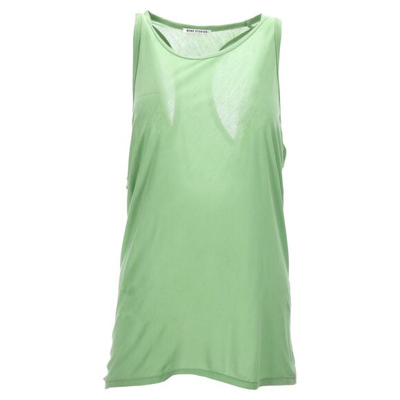 Acne Studios Scoop Neck Sleeveless Tank Top in Green Lyocell